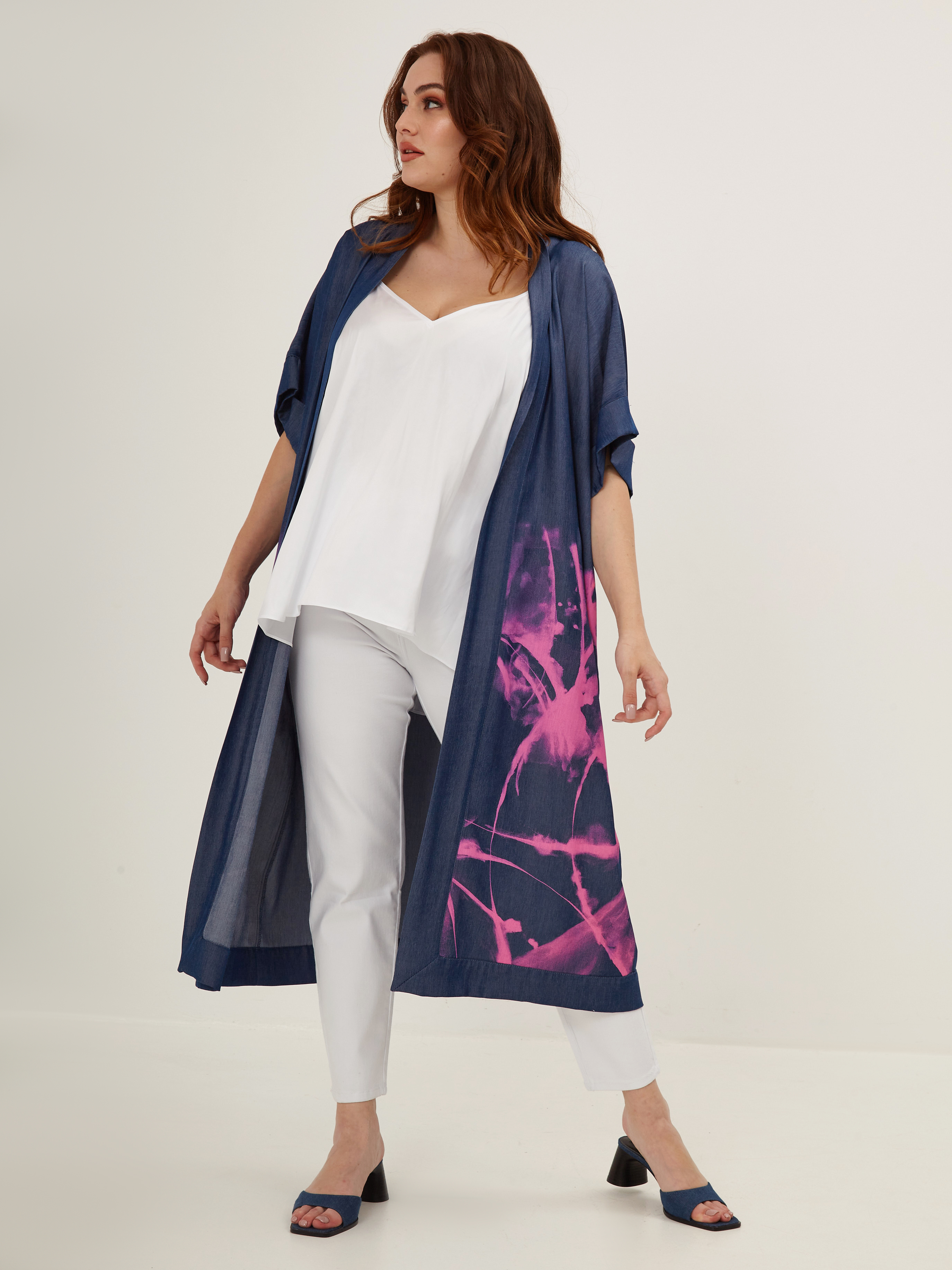 Mat fashion kimono denim look opdruk