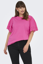 ONLY ECO shirt opengewerkte mouwen