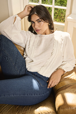 ONLY eco blouse lange mouw ronde hal