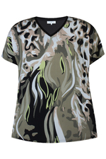 ZHENZI shirt print voor V hals
