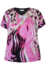 ZHENZI shirt print voor V hals