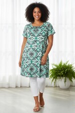 ZHENZI jurk tricot print