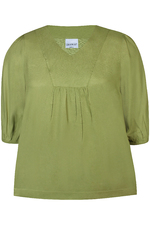 ZHENZI blouse v-hals en plooien