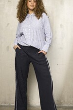 ZHENZI streep broek met bies