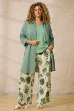 ZHENZI lange uni blouse 3/4 mouw