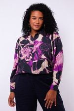 Exxcellent blouse paarse bloem