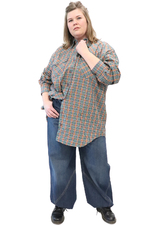 Ellenbee blouse ruit wijd lang