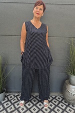 Bagoes lange broek half wijd stip