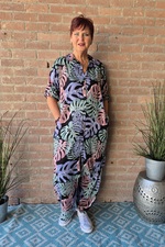 Bagoes lange blouse oprolmouw blad