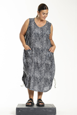 Gozzip Black jurk Lula streep print