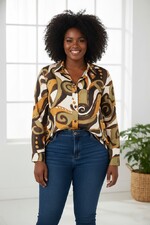 Ophilia blouse Jazz print satijn