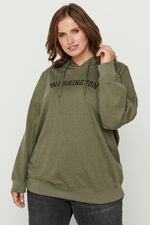 Sweater GUN Zizzi opdruk capuchon