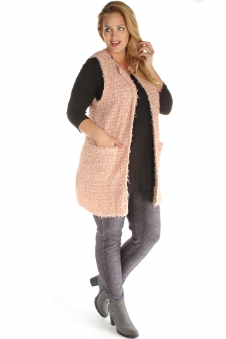 Vest BELLA mouwloos krul brei | 152-0012130711=42&nbsp;