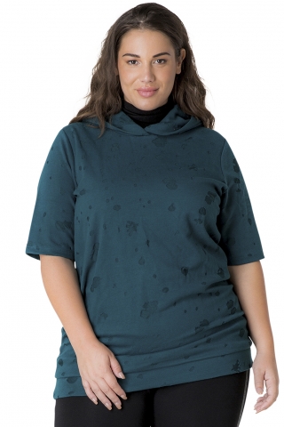 Yesta Sweater spat print capu 83CM | A32627olivX-0&nbsp;