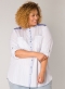 YESTA streep blouse oprol mouwen | A0028192123X-0(44)&nbsp;
