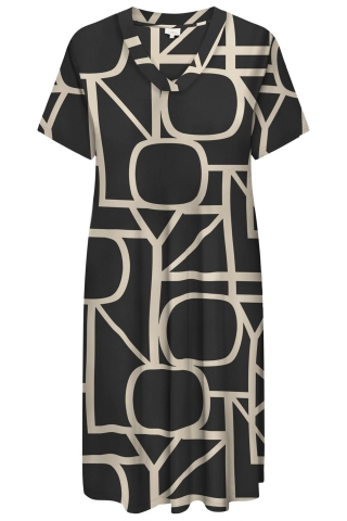 ONLY jurk v-hals korte mouw | 15295477BLAC/MALOM=46/48&nbsp;