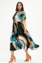 Mat fashion jurk grote print | 81017113BLACM=48-50&nbsp;