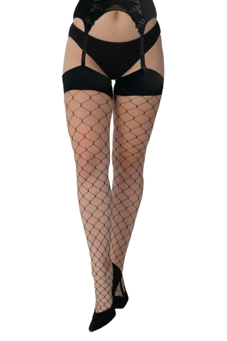 Premium XL Net Stockings Panty | 31280041blac48-52&nbsp;