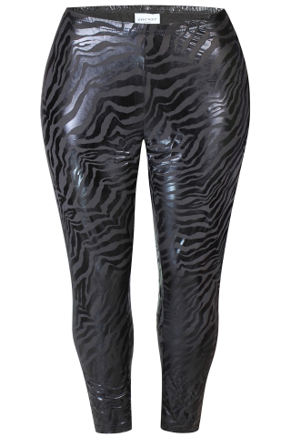 ZHENZI legging Freda zebra glans | 200536BLACS=42-44&nbsp;