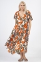 Curviss jurk wijd Vhals print | 922631olivS=46&nbsp;