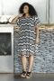 Studio jurk Pernille banen print | S253860blac/whitL=50/52&nbsp;