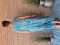 Bagoes singlet jurk ruche rand | B002015P-7turq/limeM=46-48&nbsp;