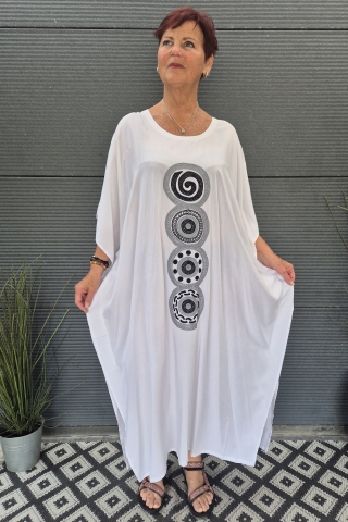 Bagoes kaftan jurk borduur | B004010wit/grijBig Size&nbsp;