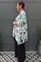 Bagoes kimono kort palmboom print | B003011Pwit/olijBig Size&nbsp;