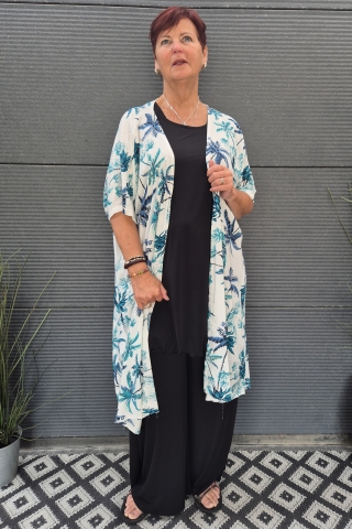 Bagoes kimono lang palmboom print | B003010Pwit/olijBig Size&nbsp;