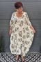 Bagoes jurk lang palmboom v-hals | B003012Pwit/olijBig Size&nbsp;