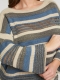 Mat fashion streep trui | 84015003AQUA/MINTS/M=44-48&nbsp;