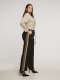 Mat fashion broek met bies | 84012018BLACS=44-46&nbsp;
