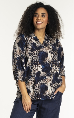 Studio blouse Feodora | S255850navy/sandM=46/48&nbsp;