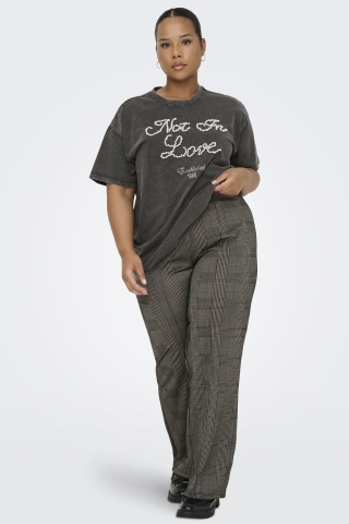 ONLY wijde pijpen broek ruit print | 15360424BROW/CHECM=46/48&nbsp;