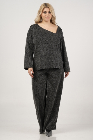 Curviss broek glitter jersey | 414491blacM=48&nbsp;