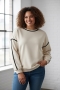 VERO MODA eco sweater met zwarte bies | 10337674PUST/MELAS=42/44&nbsp;