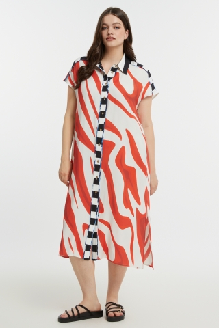 Mat fashion jurk | 85017080REDS=44-46&nbsp;