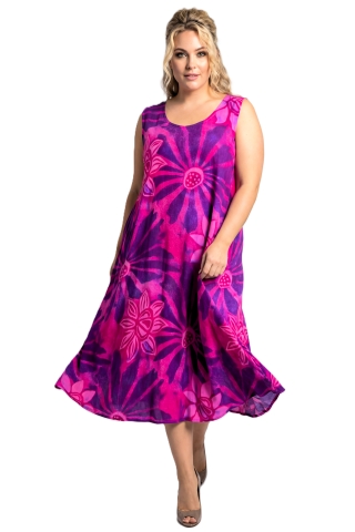 Luna jurk lois ronde hals | lois06pink/purp44-52&nbsp;