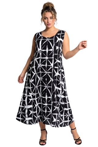 Luna jurk lois ronde hals | lois09blac/whit44-52&nbsp;