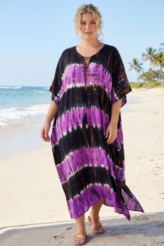 Luna kaftan jurk Nola 16 | nola5508purp/blac46-60 big&nbsp;