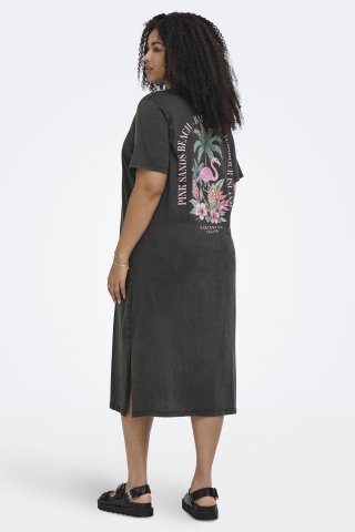 ONLY eco Jurk Mika opdruk voor achte | 15375761BLAC/TROPM=46/48&nbsp;
