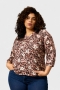 ZHENZI shirt Sylva 3/4 mouw | 201433WBLUM=46-48&nbsp;