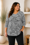 ZHENZI shirt streep met opdruk | 201506BLACM=46-48&nbsp;