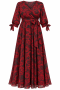Curviss jurk jersey wijde mouw strik | 92910redS=46&nbsp;