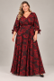 Curviss jurk jersey wijde mouw strik | 92910redS=46&nbsp;