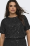 ONLY top 2/4 mouw pailletten | 15385566BLAC/BLSEM=46/48&nbsp;