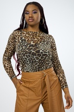 Mat fashion shirt animal print voile